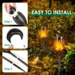 YAZEKY Solar-Gartenfackeln 4er Set mit 12 LEDs – Realistischer Flammeneffekt für Garten & Terrasse – Bild 5