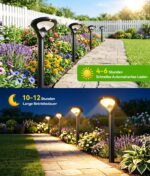 TuyLuxe Solarleuchten 6er Set mit Bewegungsmelder – 550LM Warmweiss IP65 für Garten – Bild 6