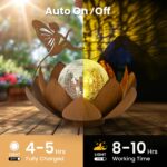 GIGALUMI Fairy Lotus Solarleuchte – IP44 Gartenleuchte mit Warmweiss für Aussen – Bild 2