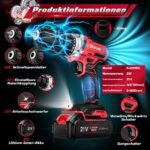 Rivlox 20V Akku-Bohrschrauber Set mit 35Nm & 2x2000mAh – Komplettset für DIY & Reparaturen – Bild 5