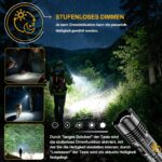 BEYSTE LED Taschenlampe 1000000 Lumen – Aufladbar USB-C, Zoombar, Wasserdicht für Outdoor – Bild 4