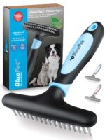 BluePet Fellentwirrer mit Doppelreihen-Pins – Profi-Striegel für Langhaar Hunde & Katzen