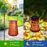 BUCASA Solarlaterne Sonnenblume & Libelle – Hängend & Stehend für Garten & Terrasse – Bild 5