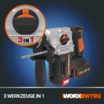 WORX WX380.9 Akku-Bohrhammer 20V – 3-in-1 Bohren, Hammerbohren & Meisseln – Bild 4