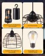 FabStyl 2er Set Boho LED Hängelampe mit Fernbedienung – Batteriebetrieb für Aussen & Innen – Bild 4