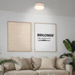 BRILONER LED Deckenlampe 30 cm mit Stoffschirm – Warmweiss für Wohn- & Schlafzimmer – Bild 5