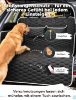 Oasser Kofferraumschutz 185x103cm – Schutzmatte für Hunde mit Seitenschutz & 2 Taschen – Bild 8