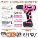 Hi-Spec 12V Akkuschrauber mit 50tlg. Zubehör – Bohrmaschine für Holz, Metall & Stein – Bild 2
