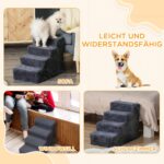 PawHut Hundetreppe 4 Stufen 44 cm – Einstiegshilfe für kleine Haustiere mit waschbarem Bezug – Bild 7