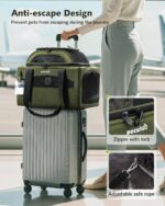 Pecute Katzentransportbox erweiterbar, flugzeugtauglich – 42x28cm grün für Katzen & kleine Hunde – Bild 8