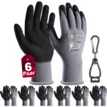 6 Paar Arbeitshandschuhe Grösse 9/L mit Nitril-Grip – rutschfest für Mechaniker & Handwerker