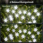Fohil Solar Weihnachtsbeleuchtung Außen 4er Set mit 32 LED Schneeflocken – Gartendeko – Bild 4