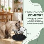BRRDAQU 2er Katzennapf-Set Erhöht Keramik mit Metallständer – Ergonomisch für alle Katzen – Bild 7