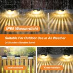 Bzavor 12er Set Solarleuchten für Aussen – IP65 Wasserdichte Gartenbeleuchtung mit Automatik – Bild 3
