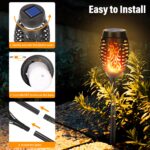 Qedertek 6er Set Solarfackeln mit 12 LED & Flammeneffekt – IP65 Gartenlicht für Aussen – Bild 5