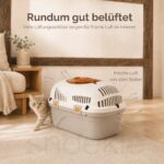 SNOEKIE Katzen Transportbox mit Skylight-Dachfenster – 49,5 × 32 × 32,6 cm – Bild 9