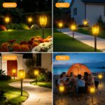 4er Set Solar Gartenfackeln mit 33 LED & Flammeneffekt – IP65 Solarleuchten für Außen – Bild 7