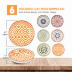 6er Katzen-Napfset Keramik mit Boho-Muster – Flacher Futternapf für Nass- & Trockenfutter – Bild 2