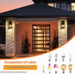 LMP Retro Außenwandleuchte mit Bewegungsmelder & Dämmerungssensor – E27 Wandlampe Schwarz – Bild 7