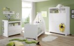 Olivia Garderobenschrank Weiss 130x186 cm – Babyzimmer Kleiderschrank mit 3 Türen – Bild 4