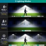 Giliwosy Solar-Aussenleuchte mit Bewegungsmelder & 5m Kabel – IP65 Aussenlicht für Garten & Haustür (2er-Set) – Bild 4