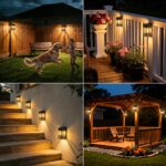 nipify Solar Wandleuchte Aussen 6er Set – IP65 Wasserdicht, 3 Helligkeitsstufen, Warmweiss – Bild 2