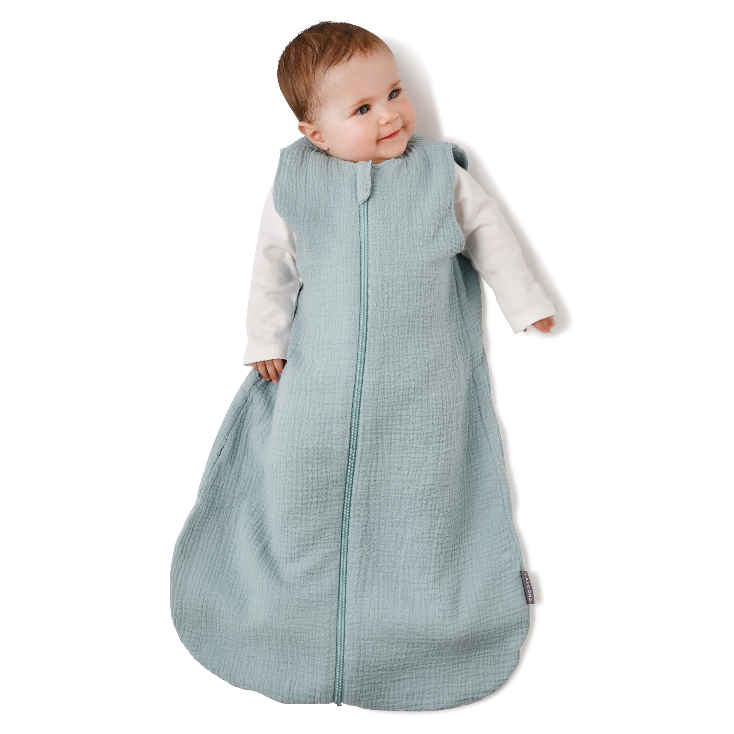 LaLoona Sommerschlafsack Mull ärmellos – Leichter Babyschlafsack 0.5 TOG, 100% Baumwolle