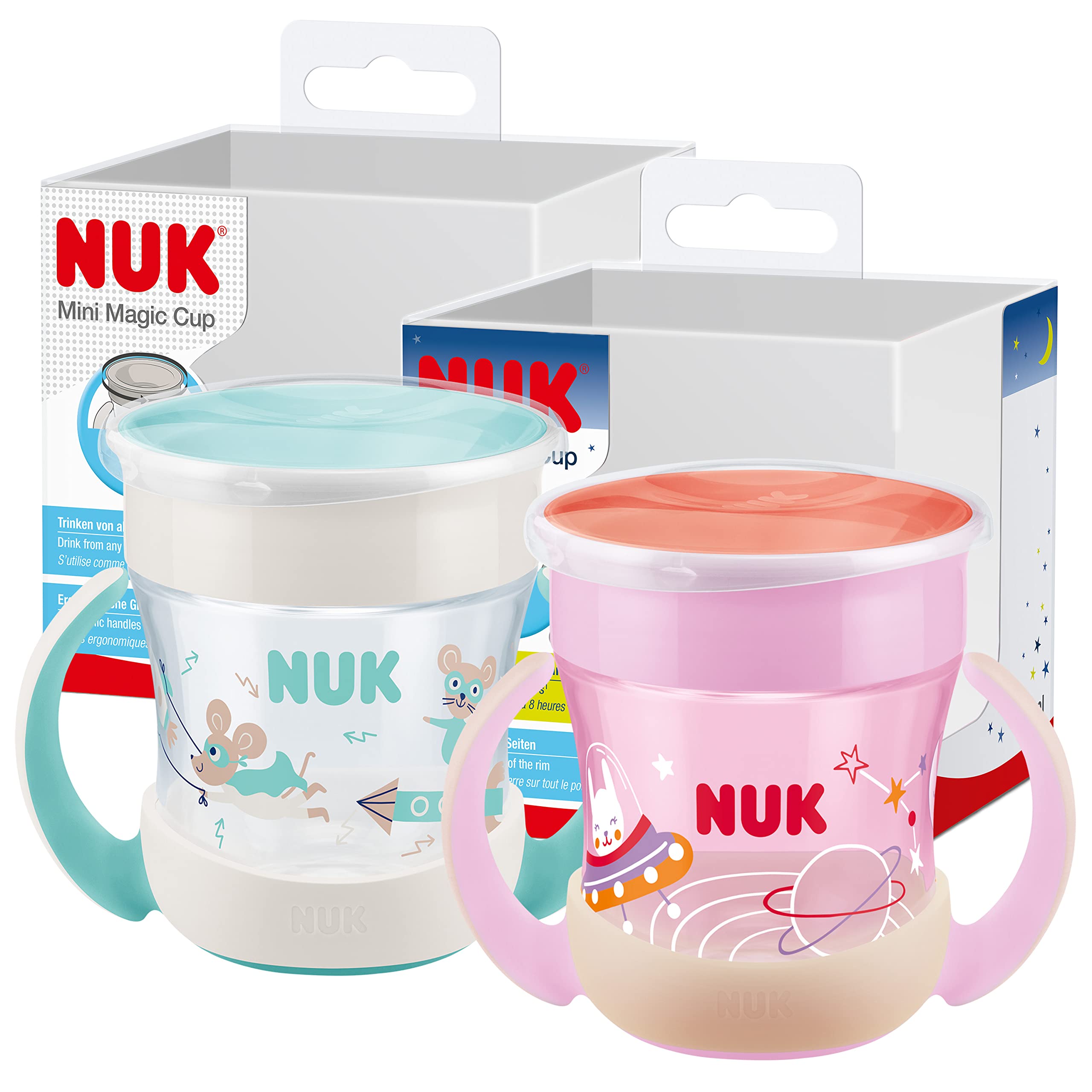 NUK Mini Magic Cup Night Trinklernbecher 160 ml – Leuchtend & auslaufsicher ab 6 Monaten