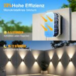 SUNNMO Solar Wandleuchte Up & Down 4er-Set – IP65 Aussenleuchte mit 3 Lichtfarben – Bild 4