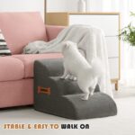 ROMROL Hundetreppe 3 Stufen – Gelenkschonende Haustiertreppe mit Memory-Schaum & rutschfestem Boden – Bild 7