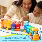 Play-Act Bauernhof Zug Montessori Spielzeug ab 2 Jahren – Lernspielzeug zum Zählen & Sortieren – Bild 8