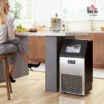 HOMCOM Kommerzielle Eiswürfelmaschine 45 kg/24H – LCD-Display & Selbstreinigung für Bar & Café – Bild 2