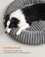 Feandrea Hundebett 100 cm – Weiches Donut-Design mit rutschfester Unterseite für grosse Hunde – Bild 5