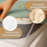 Totsy Baby Spannbettlaken Set 75x35 cm – 2 Bezüge + Matratzenschoner wasserdicht – Bild 5