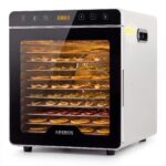 Arebos Dörrautomat 800W mit 12 Edelstahlgittern – 29L Dehydrator für Obst, Gemüse & Fleisch
