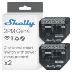Shelly 2PM Gen4 WLAN Smart Relais – 2-Kanal Schalter mit Stromzähler & Matter (2er Set)