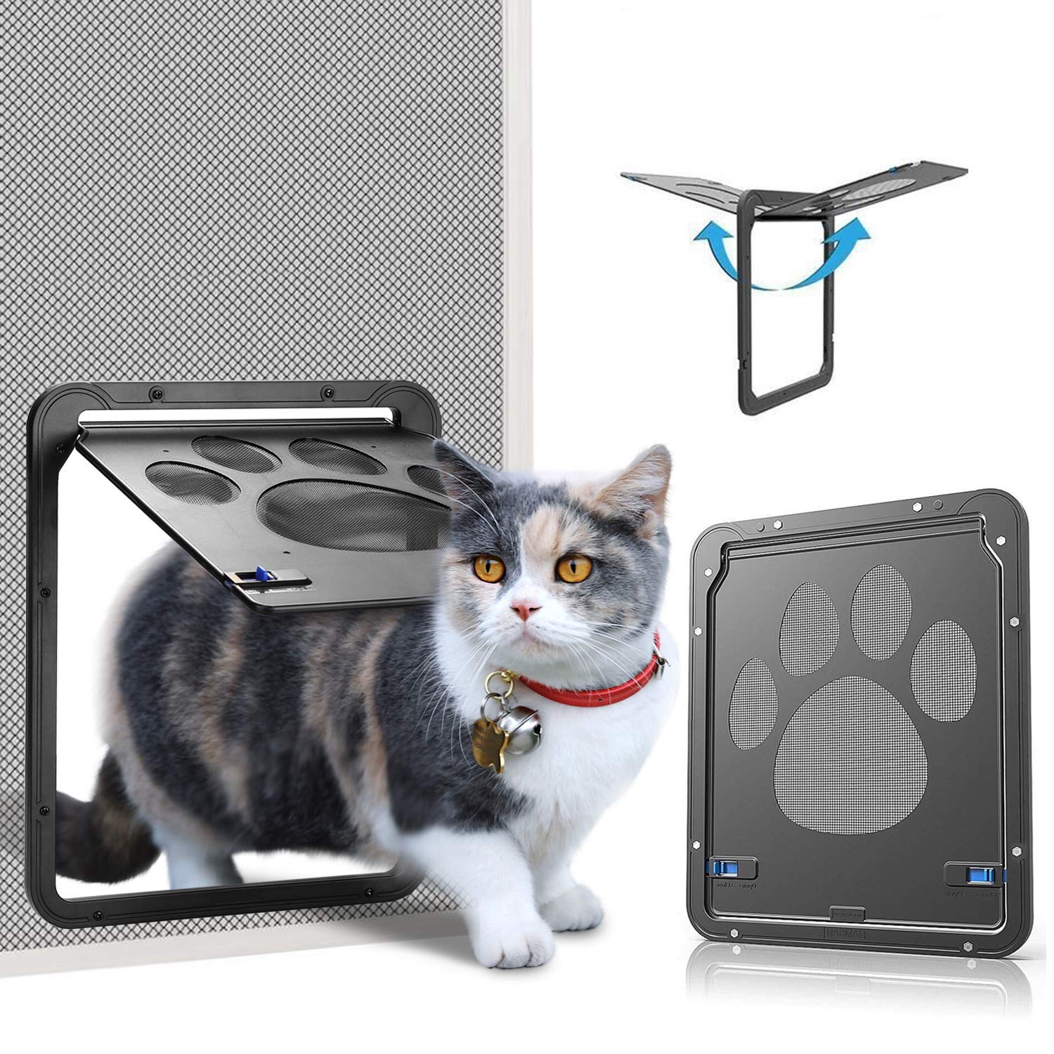 Ownpets Haustierklappe 24 × 29 cm – Magnetischer Verschluss für Katzen & kleine Hunde