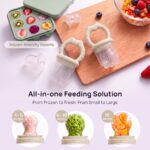 ZUFIO Fruchtsauger Baby ab 6 Monaten – Fütterungshilfe & Beissring Set mit Gefrierform – Bild 4
