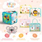 zoula kidz Motorikwürfel 2-in-1 Busy Board – Montessori Lernspielzeug ab 3 Jahren – Bild 7