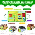 JHkim Montessori Busy Board – 8-in-1 Lernspielzeug für Kinder ab 1 Jahr – Bild 4