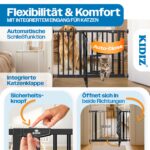Kidiz Treppenschutzgitter 74-80 cm mit Katzenklappe – Absperrgitter ohne Bohren – Bild 4
