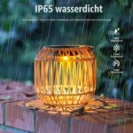 Solarlaterne Rattan 15×15×22 cm – Bohemian Außenleuchte mit Dämmerungssensor – Bild 4