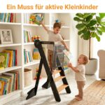 COSYLAND Lernturm Klappbar mit Kippschutz – Bambusturm 2-fach höhenverstellbar bis 55 kg – Bild 8