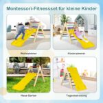 COSTWAY Kletterdreieck mit Rutsche – Holz Klettergerüst für Kleinkinder ab 1 Jahr – Bild 8