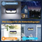 TECKNET 2er Set Solarlampen mit Bewegungsmelder 416 LED – 4200 lm IP66 Wandleuchte – Bild 7