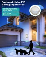 HiBay Außenlampe mit Bewegungsmelder E27 – IP44 Wandleuchte Edelstahl für Eingang & Balkon – Bild 2