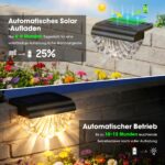 GEARLITE 8er Set Solar-Wandleuchten Muschel – IP65 Gartenbeleuchtung Warmweiß für Aussen – Bild 2