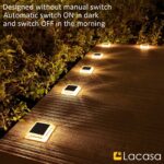 Lacasa Solar Bodenleuchten 4er Set – Warmweiss 2700K LED Wegeleuchten IP68 Wasserdicht – Bild 5