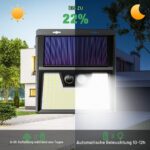 LOTMOS 6er Set Solarleuchten mit Bewegungsmelder – 176 LED für Garten & Hof IP65 – Bild 2