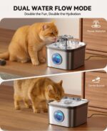 FEELNEEDY 2.8L Katzenbrunnen Edelstahl – Ultraleise Trinkbrunnen mit 4-Stufen-Filtersystem – Bild 6